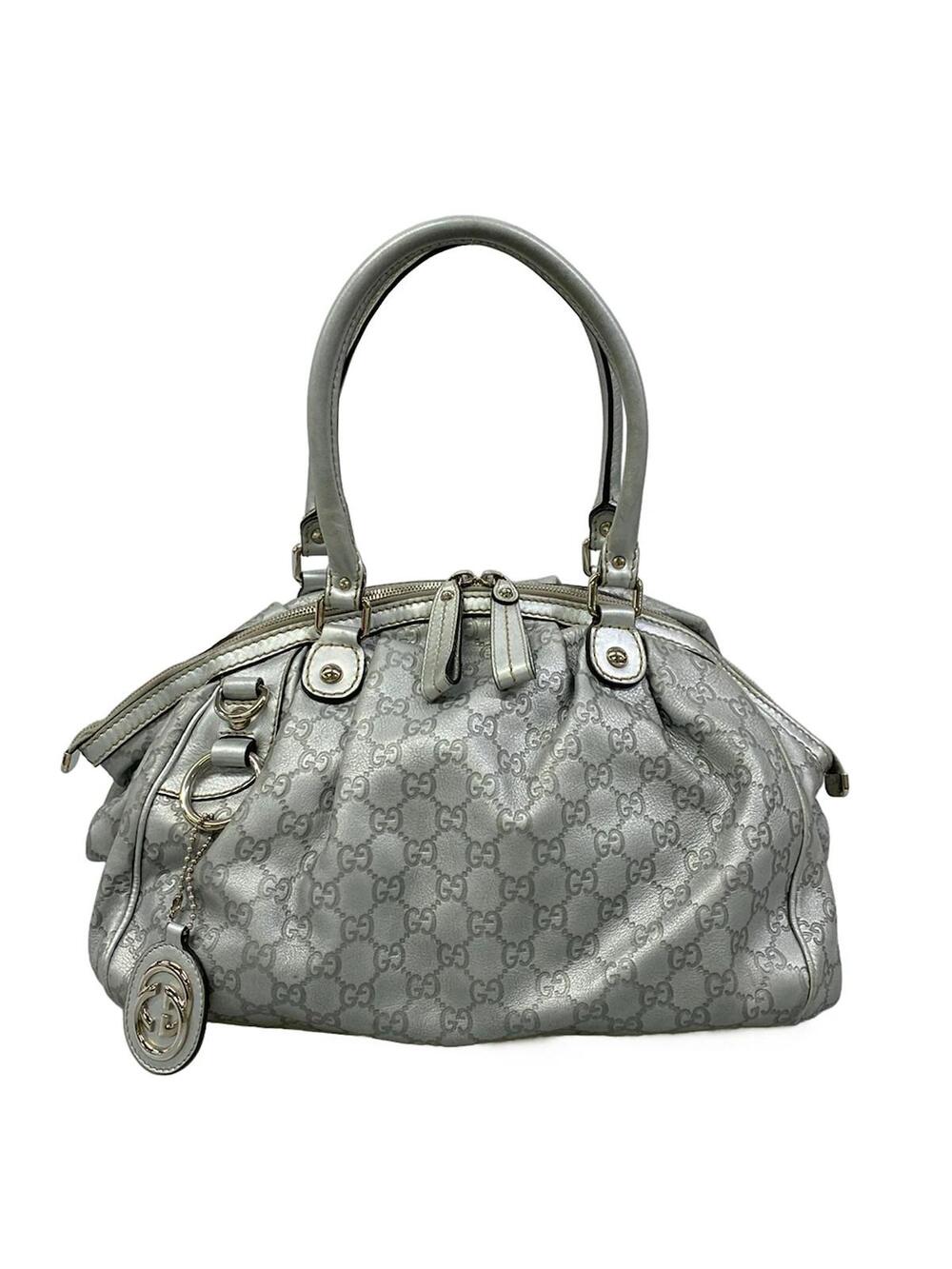 Gucci Sukey Silver Leather Handbag #376925G74B